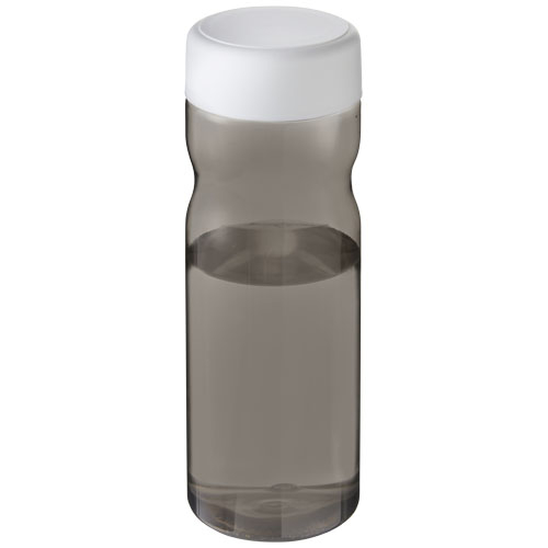 Bouteille à personnaliser 650 ml couvercle H2O Active® Base Tritan™ Charbon et Blanc